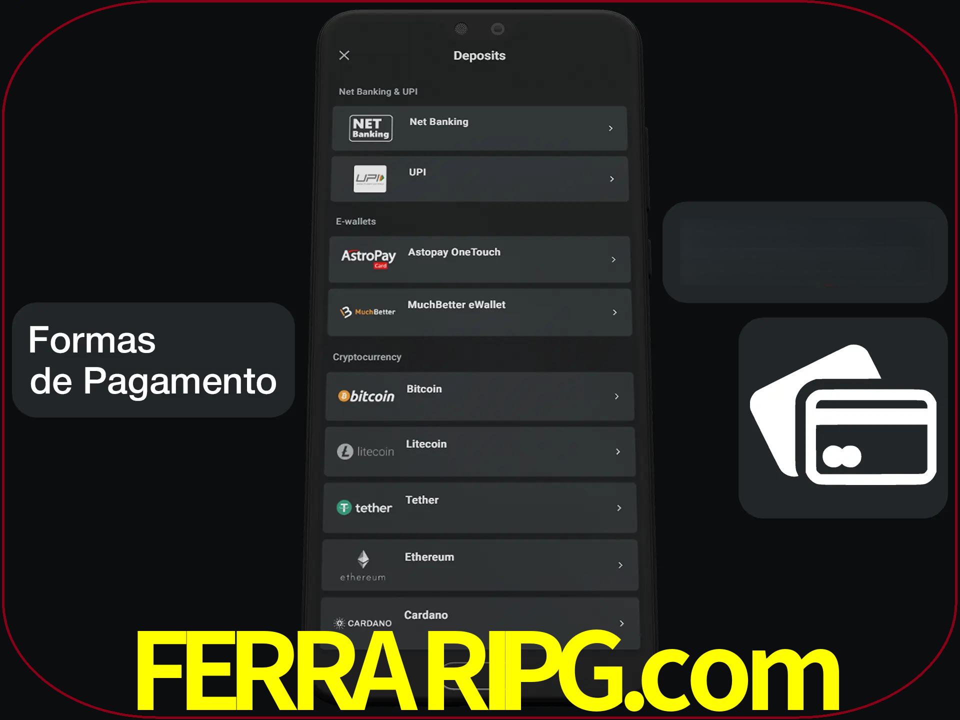 Escolha a forma de pagamento de sua preferência.