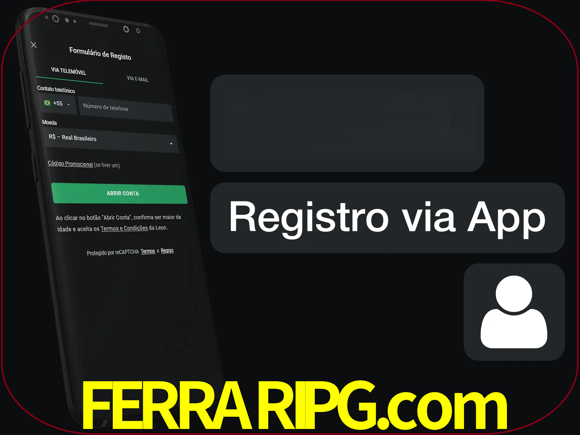 Registre-se com duas etapas usando o aplicativo.