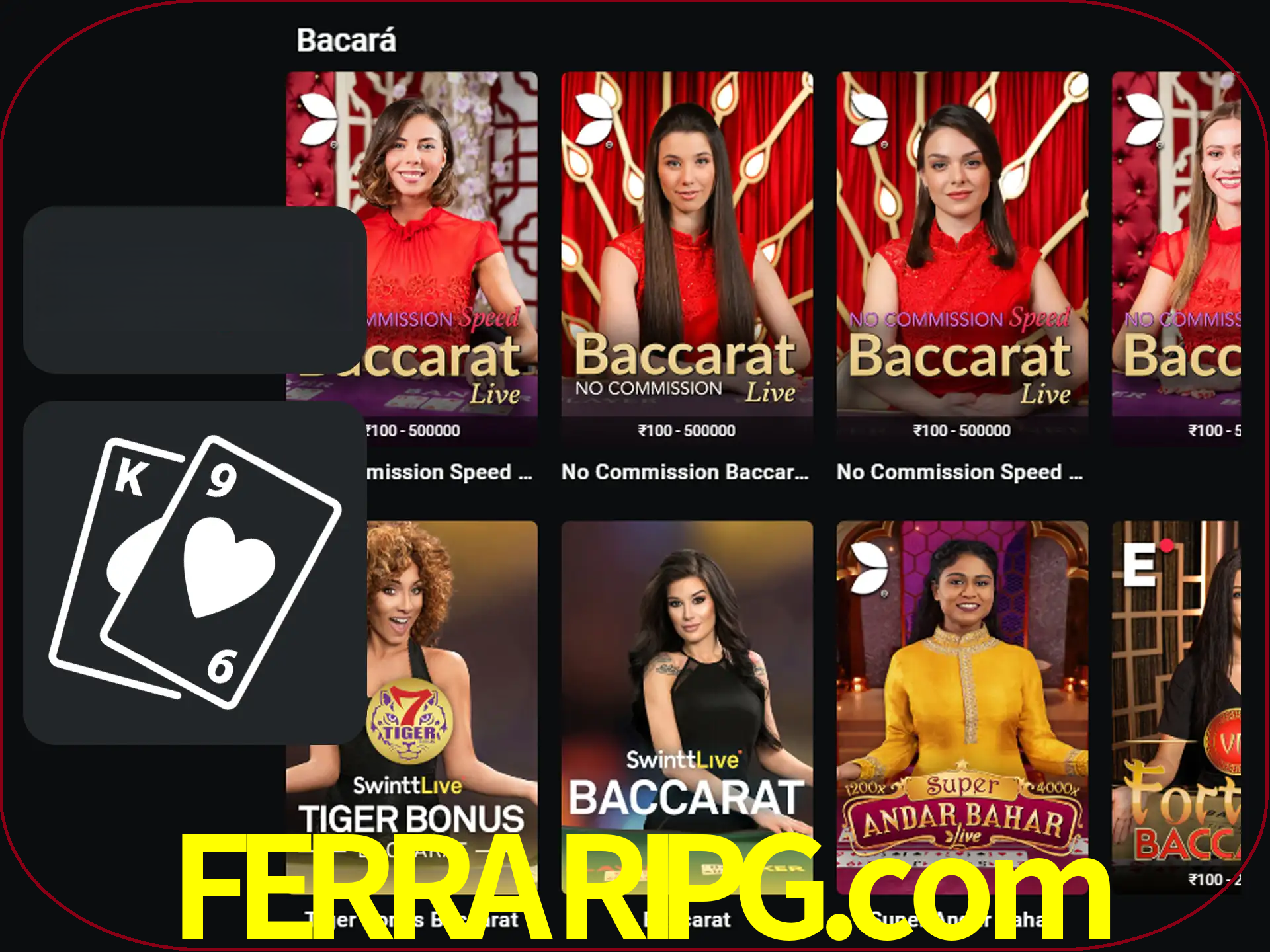 Ganhe muito dinheiro jogando jogos de bacará.