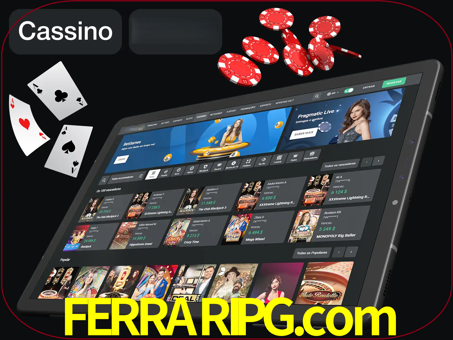 Jogue vários jogos de cassino em nosso cassino.