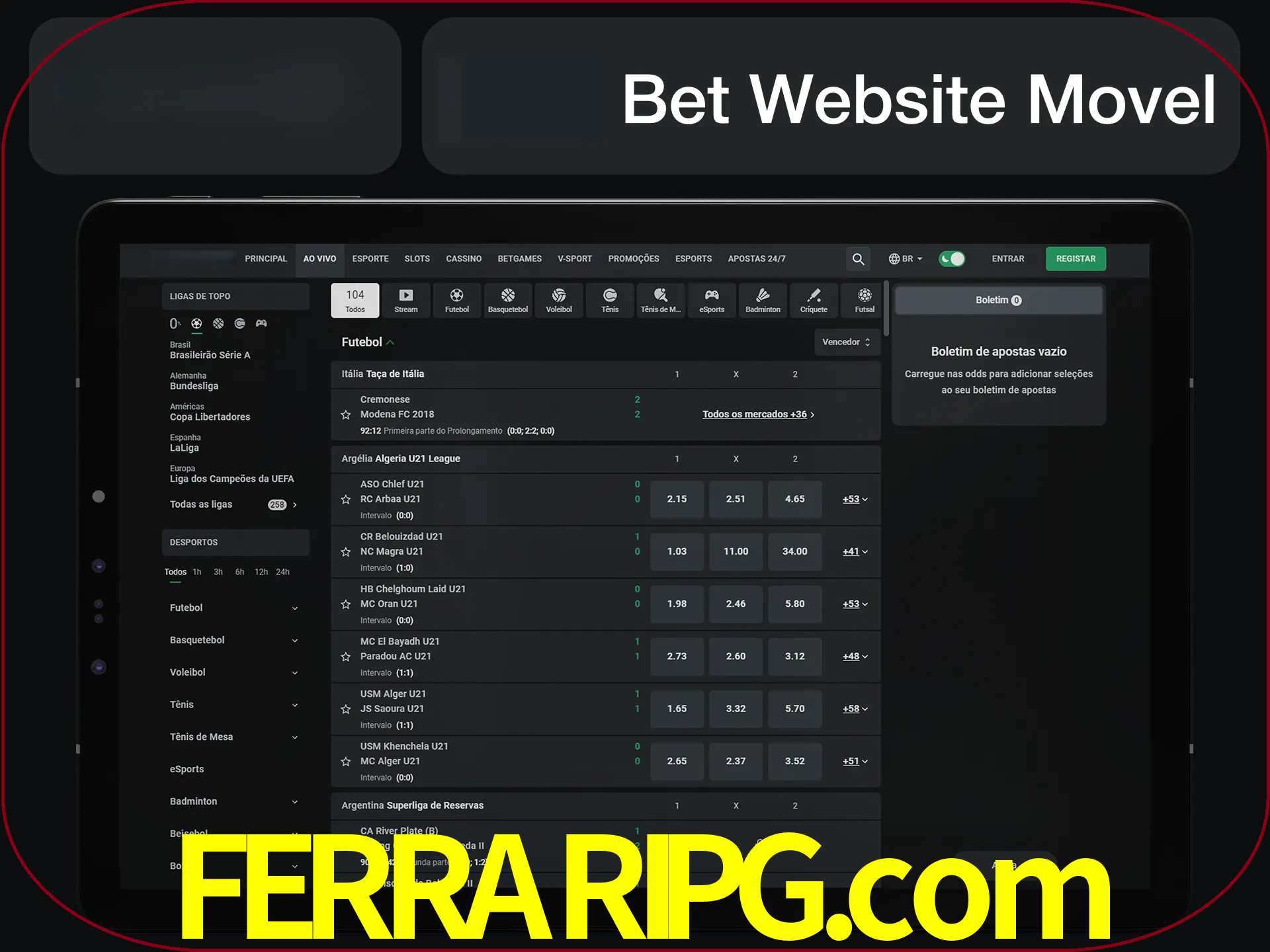 Use nosso website em qualquer dispositivo.