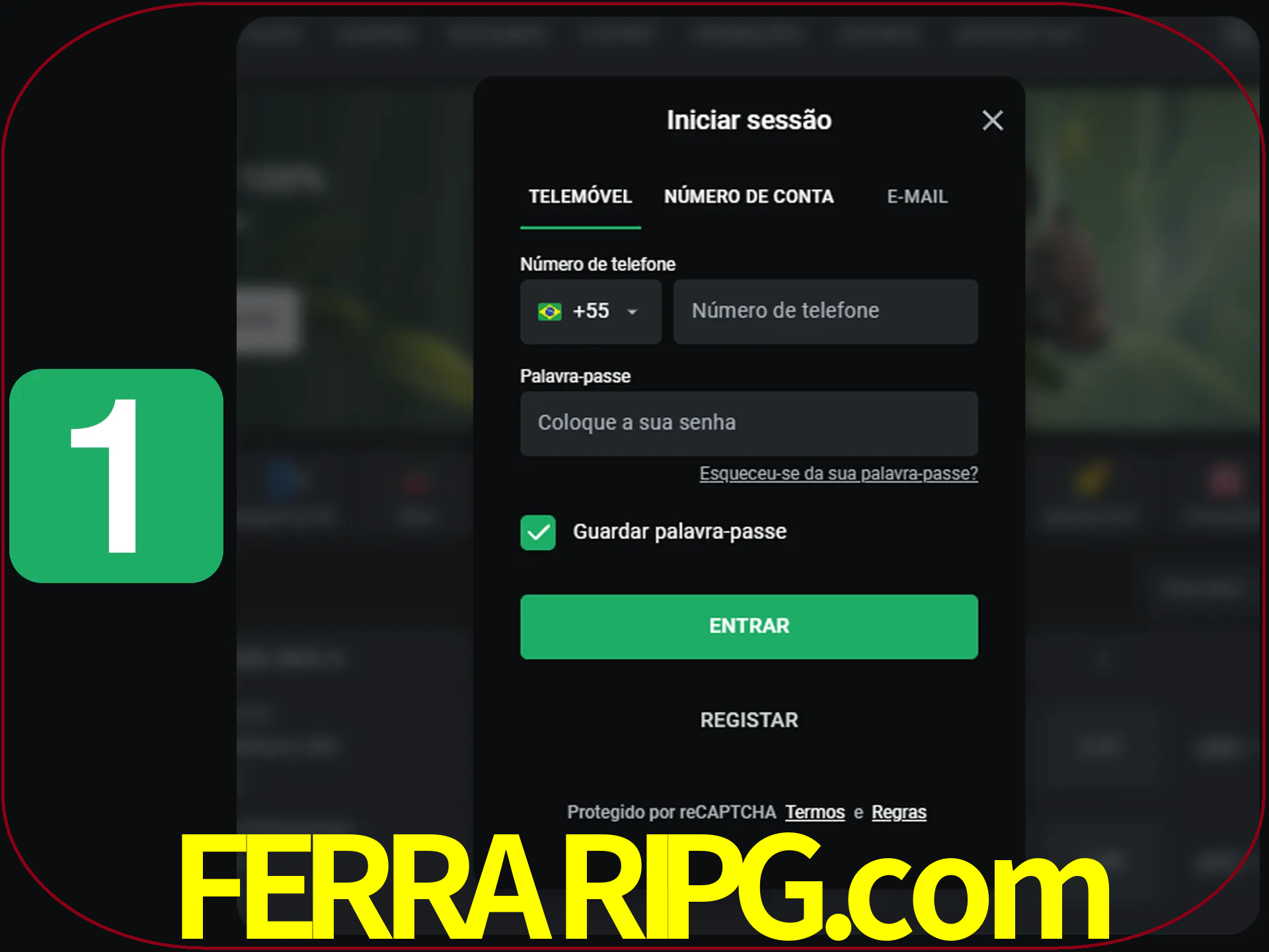 Clique no botão Entrar.